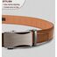 KEMISANT Gürtel Herren, Ledergürtel Ratsche Automatikschließe für Herren Business Anzug, 35mm Breit Gürtel,Größe Angepasst(Orangebraun-115cm/32-38" taille verstellbar)