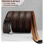 KEMISANT Gürtel Herren, Ledergürtel Ratsche Automatikschließe für Herren Business Anzug, 35mm Breit Gürtel,Größe Angepasst(Dunkelbraun,120cm/34-40" taille verstellbar)