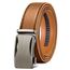 KEMISANT Gürtel Herren, Ledergürtel Ratsche Automatikschließe für Herren Business Anzug, 35mm Breit Gürtel,Größe Angepasst(Orangebraun-115cm/32-38" taille verstellbar)
