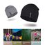 EMPIRELION 9" Leicht Stricken Mützen Hüte,Helm Liner Laufen Scheitelkäppchen Schlafen Kappen für Damen Herren (Schwarz+Mitte grau Melange)