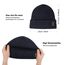 Wmcaps Beanie Mütze, Herren Winter Warme Unisex Wintermütze Strickmütze Dehnbare Weiche Wollmütze mit Bündchen und Dickem Warmem Futter Geschenke für Freundin männer Frauen, Marineblau/Weiß