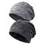 Kiiwah 2 Stück Beanie Mütze für Herren und Damen Streifen Slouch Unisex Stricken Beanie für den Frühling, Herbst und Winter (Schwarz Grau)