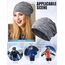 Kiiwah 2 Stück Beanie Mütze für Herren und Damen Streifen Slouch Unisex Stricken Beanie für den Frühling, Herbst und Winter (Schwarz Grau)