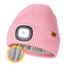 Wmcaps Mütze mit LED Licht, Wintermütze mit Dickem Warmen Futter, Integrierte Beleuchtete Type-C Wiederaufladbare Freihändige Stirnlampe, Geschenke für Männer Frauen, Rosa