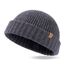 TOP-EX XL/XXL 100% Merino Wolle Fisherman Beanie Trawler Beanie Herren Damen Wintermuetze Strickmuetze Grau M/L