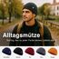 TOP-EX XL/XXL 100% Merino Wolle Fischer Beanie Herren KurzTrawler Beanie Mütze Damen Wintermuetze Strickmuetze Grau XL/XXL