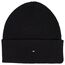 Tommy Hilfiger Damen Strickmütze Essential Flag Wintermütze, Schwarz (Black), Onesize