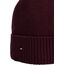 Tommy Hilfiger Herren Strickmütze Flag Cotton Beanie mit Kaschmir, Braun (Deep Burgundy Melange), Einheitsgröße