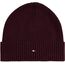 Tommy Hilfiger Herren Strickmütze Flag Cotton Beanie mit Kaschmir, Braun (Deep Burgundy Melange), Einheitsgröße