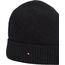 Tommy Hilfiger Herren Strickmütze Flag Cotton Beanie mit Kaschmir, Mehrfarbig (Charcoal Gray), Einheitsgröße