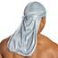 Shyne Silky Durag – Silber | Perfekt für Waves, Zöpfe und Locken | Premium Silk Du Rags für Männer und Frauen | Langer Schwanz | Ultraweicher und knitterfreier Satin | Black Owned Business