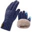 lifwimner Handschuhe Herren Winter, Warme Winterhandschuhe Damen Fleece Strickhandschuhe Touchscreen Thermo für Outdoor Sport Laufen Radfahren Freizeit Ski Reithandschuhe(Marine)