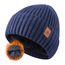 FORVEVO Warme Beanie Mütze Herren Damen, Wintermütze Männer, Thermo Fleece Lining Mütze,Weich Strickmützen für Unisex Wärmende,Outdoor Laufen Skifahren(Navy)
