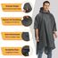 Opret Wasserdicht Regenponcho Damen Herren, Leicht Atmungsaktiv Regencape 3-in-1-Multifunktional Regenmantel Regenschutz Regen Poncho für Wandern und Camping-Grau