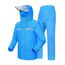 Coutyuyi Herren & Damen Regenanzug Reflektierender 100% Wasserdichter Anzug Outdoor Regenmantel Winddicht Regenjacke （XL, Blau）