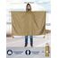 ANYOO Leichter Wasserdichter Regenponcho Wiederverwendbar Atmungsaktiver Regenschutz, Unisex Ripstop Regenmantel mit Kapuze Faltbare für im Freien Camping Wandern Angeln, Khaki, Einheitsgröße