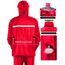 Coutyuyi Herren & Damen Regenanzug Reflektierender 100% Wasserdichter Anzug Outdoor Regenmantel Winddicht Regenjacke （XL, Rot）