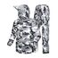 Coutyuyi Herren & Damen Regenanzug Reflektierender 100% Wasserdichter Anzug Outdoor Regenmantel Winddicht Regenjacke （S, Grau Camouflage）