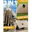 ANYOO Leichter Wasserdichter Regenponcho Wiederverwendbar Atmungsaktiver Regenschutz, Unisex Ripstop Regenmantel mit Kapuze Faltbare für im Freien Camping Wandern Angeln, Khaki, Einheitsgröße
