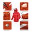Coutyuyi Herren & Damen Regenanzug Reflektierender 100% Wasserdichter Anzug Outdoor Regenmantel Winddicht Regenjacke （S, Rot）