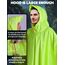ANYOO Leichter Wasserdichter Regencape Regenjacken Atmungsaktiver Regenschutz, Unisex Ripstop Regenmantel mit Kapuze für im Freien Camping Wandern Angeln, Grüngelb, Einheitsgröße