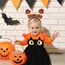 KYOEOE 3er Kürbis Kostüm Kinder Set,Halloween Kostüm Kleinkind Kürbis Kleid mit Haarreif ＆ Tasche,18-24 Monate Kürbiskostüm Baby Mädchen Pumpkin Costume Halloween Fancy Dress Outfits Cosplay Kostüme