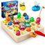 COOLJOYA Magnetische Angelspiel ab 2 Jahre, Montessori Spielzeug ab 2 Jahre, Baby Holzspielzeug, Motorikspielzeug Fische Angeln Spiel 2 3 Jahre Mädchen Junge Kinder, Ostern Geschenke Kinder