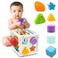 Mailesi Montessori Spielzeug ab 1 2 Jahr, Formsortier Würfel Baby Spielzeug für Feinmotorik und Frühes Lernen,Sensorik Spielzeug Geschenke für 1 2 3 Jahre Alte Jungen und Mädchen, Autismus Spielzeug