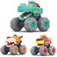 HOLA Baby Spielzeug 1 2 3 Jahre Junge, 3 Stück Monstertruck Reibungsbetriebene Rennwagen LKW Zurückziehen Push and Go Trägheit Fahrzeug , Geschenk