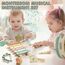 Lehoo Castle Musikinstrumente für Kinder, Montessori Holzspielzeug ab 2 3 Jahre, Instrumente Set mit Xylophone Trommel für Kindergarten, Musik Lernspielzeug Geschenk für Baby Mädchen Junge