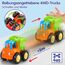 SunnyPal Spielzeug ab 1 Jahr Junge Mädchen Geschenke - 4 STK. Auto ab 2 Jahre Jungen, 4WD Reibungsauto Spielzeug Lastwagen Kinder, Baby Bagger Traktor Kipplaster Betonmischer