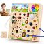Fwiull Montessori Spielzeug ab 1 Jahr,Baby Montessori Busy Board,Activity Board Montessori ab 2 Jahr, Motorikspielzeug mit 29 LED-Lichtschalter Sensory Learning Toys Geeignet für 1 2 3 4 Jahre