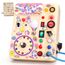 Konijiwa Einhorn Montessori Busy Board Holzspielzeug ab 1 Jahr | Activity Board ab 2 Jahre mit 10 Schaltern & 23 LED-Leuchten | Sensorisches Lernspielzeug für 1-3 Jahre Mädchen