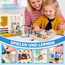 Konijiwa Dinosaur Busy Board Montessori Spielzeug ab 1 Jahr | Activity Board Holzspielzeug mit 10 Schaltern & 23 LED-Leuchten | Sensorisches Lernspielzeug für 1-3 Jahre Jungen