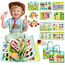 Sumtoco Busy Board Deutsch, Montessori Spielzeug Ab 1 Jahr, Bauernhof Quiet Book, Reisespielzeug Ab 3, Sensorik Spielzeug, Geschenk Spielzeug Ab 1-4 Jahre Mädchen & Jungen