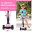 YOLEO 3-in-1 Kinder Roller Scooter mit Abnehmbarem Sitz, PU Räder, Höheverstellbare Lenker für Kleinkinder Jungen Mädchen ab 2 Jahre(Rosa)