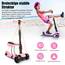 YOLEO 3-in-1 Kinder Roller Scooter mit Abnehmbarem Sitz, PU Räder, Höheverstellbare Lenker für Kleinkinder Jungen Mädchen ab 2 Jahre(Rosa)