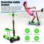 Yoleo 3-in-1 Kinderscooter Kinder Roller mit Abnehmbarem Sitz, PU Räder, Höheverstellbare Lenker für Kleinkinder Jungen Mädchen ab 2 Jahre (Grün)