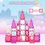 W Wise Block Magnetische Bausteine 101PCS mit Autos, Prinzessin Magnetische Bauklötze, STEM Konstruktionsspielzeug für 3 4 5 6 7 8 Jahre Junge Mädch, Rosa