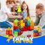 W Wise Block Magnetische Bauklötze Spielzeug 131 Stück mit 2 Autos, STEM Magnetische Bausteinspielzeug für Kleinkinder Kinder Junge Mädch 3 4 5 6 7 8 Jahre
