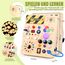 Hoarosall Montessori Busy Board Activity Board Holz Spielzeug ab 1 Jahr mit 12 Schaltern & 24 LED-Leuchten Sensory Learning Spielzeug mit Musikwerk & Farbmischfunktion für Jungen Mädchen 1-3 Jahre