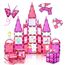 W Wise Block Magnetische Bausteine 101PCS mit Autos, Prinzessin Magnetische Bauklötze, STEM Konstruktionsspielzeug für 3 4 5 6 7 8 Jahre Junge Mädch, Rosa