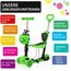 YOLEO 5-in-1 Kinder Roller Scooter mit Abnehmbarer Karikaturkorb Sitz Schubstange PU Räder Bequeme Rückenlehne Höheverstellbare Lenker für Kleinkinder Jungen Mädchen ab 2 Jahre (Grün)