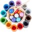 WOODENFUN Regenbogen Bälle in Tassen, Montessori Spielzeug für Kleinkinder, für 1 2 3Jahr, Vorschule, Holzspiele zum Lernen, Farbsortieren und Zählen (12-Farben)
