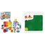 LEGO DUPLO Town ABC-Lastwagen, Lernspielzeug & DUPLO Bauplatte in Grün, Grundplatte für DUPLO Sets, Konstruktionsspielzeug für Kleinkinder 10980