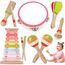 Musikinstrumente für Mädchen–Montessori-Holzspielzeuge für Kleinkinder 1-3 Jahre, Schlagzeug-Set mit Xylophon, Vorschulspielzeug ab 3 Jahren, Weihnachts- & Geburtstagsges. für 1-3-jährige Mädchen