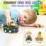 MOONTOY Auto Spielzeug ab 1 Jahr Jungen und Mädchen,4 Stück Spielzeugauto Baby-Tier-Rennwagen,Press-and-Go Spielfahrzeug Set für Kleinkinder 10 12 18 Monate,Geschenk für Kinder ab 1 2 3 Jahr