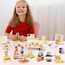 Giant bean Puppenhaus Möbel Holz Set, 85pcs Modernes Puppenhaus mit 6 Zimmern, Puppen Zubehör Spielzeug für Jungen, Mädchen und Kleinkinder 3+ Jahren