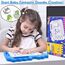 AiTuiTui Dinosaurier Maltafel Zaubertafel Kinderspiele Geschenk Mädchen Jungen, Bunt Magnetische Zeichenbrett Lernspielzeug ab 3-7 Jahre, Magnettafel Reisegröße Kinder Spielzeug (Blau)