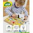 Lena 65828 Hammerspiel, Nagelspiel mit 64 bunten 8 Baustellen Teilen, Grundplatte aus Kork ca. 28 x 19,5 cm, Hammer und Nägel, Klopfspiel für Kinder ab 3 Jahre, Hämmerchenspiel, Mehrfarbig